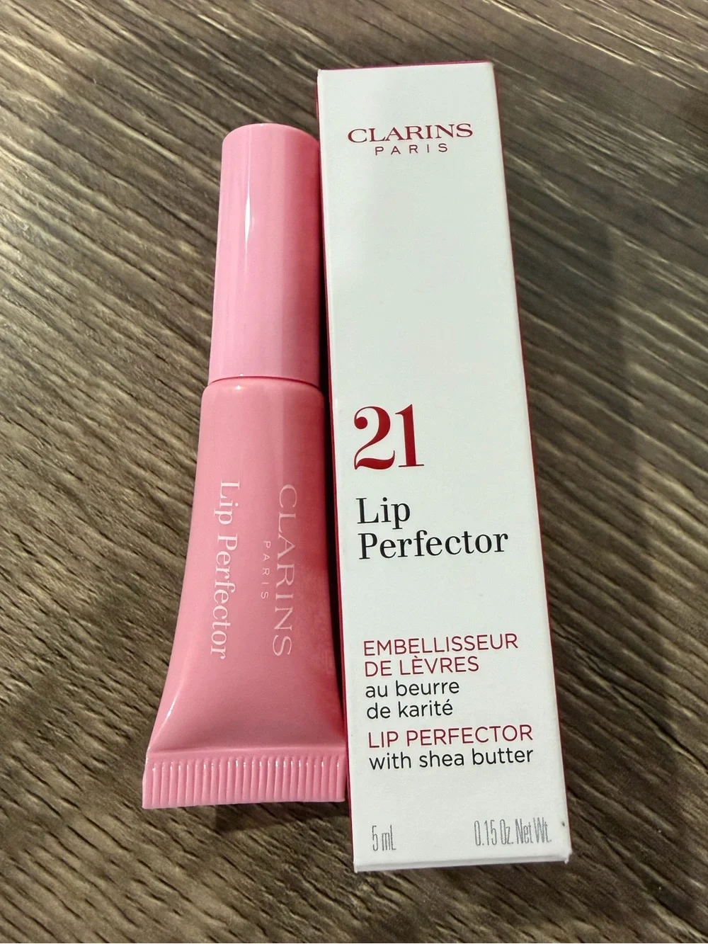 Clarins 21 Soft Pink Glow Lip Perfector Peptide-Plumping Lip Gloss 5 ml NEW
